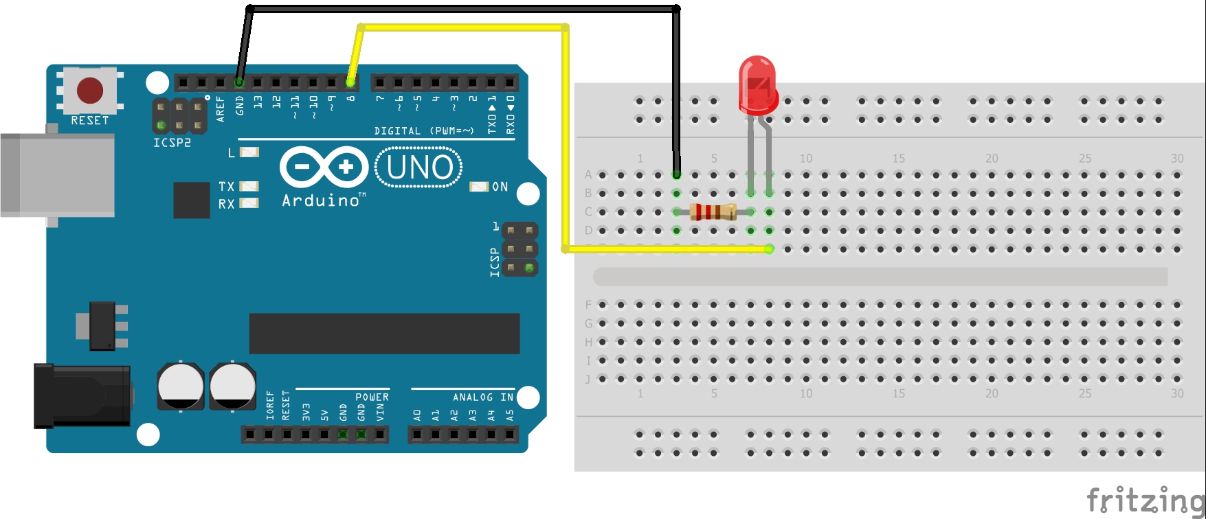 Светофор первый проект для знакомства с arduino