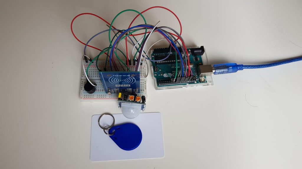 Arduino, PIR Sensör ve RC522 RFID Modülü görseli