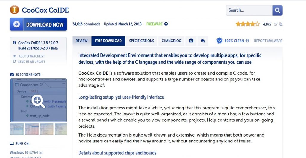 CooCox IDE İndirme Sayfası