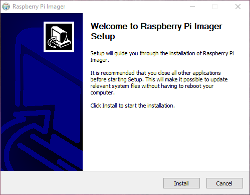 Raspberry Pi Imager Kurulum Ekranı