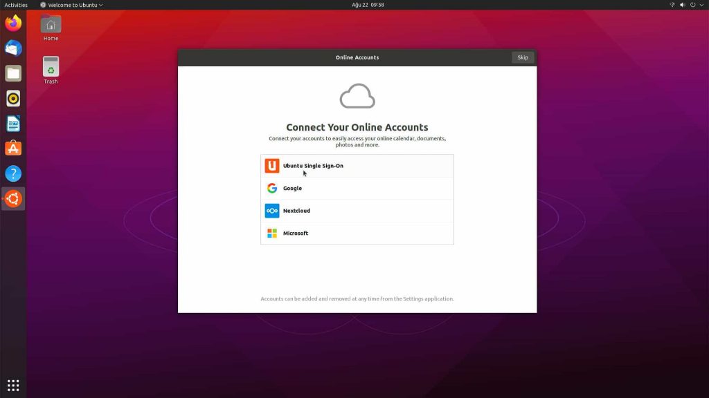 Ubuntu Desktop 21.04 Başlangıç Ekranı