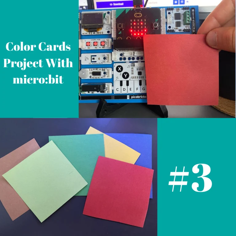 #3 PicoBricks (micro:bit) Color Cards Projesi