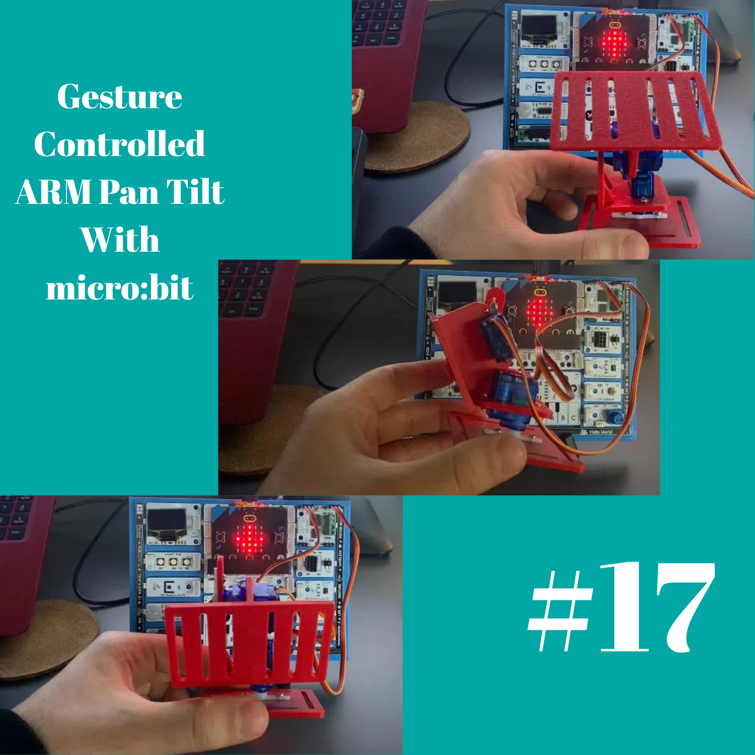 #17 PicoBricks (micro:bit) Gesture Controlled ARM Pan Tilt Projesi