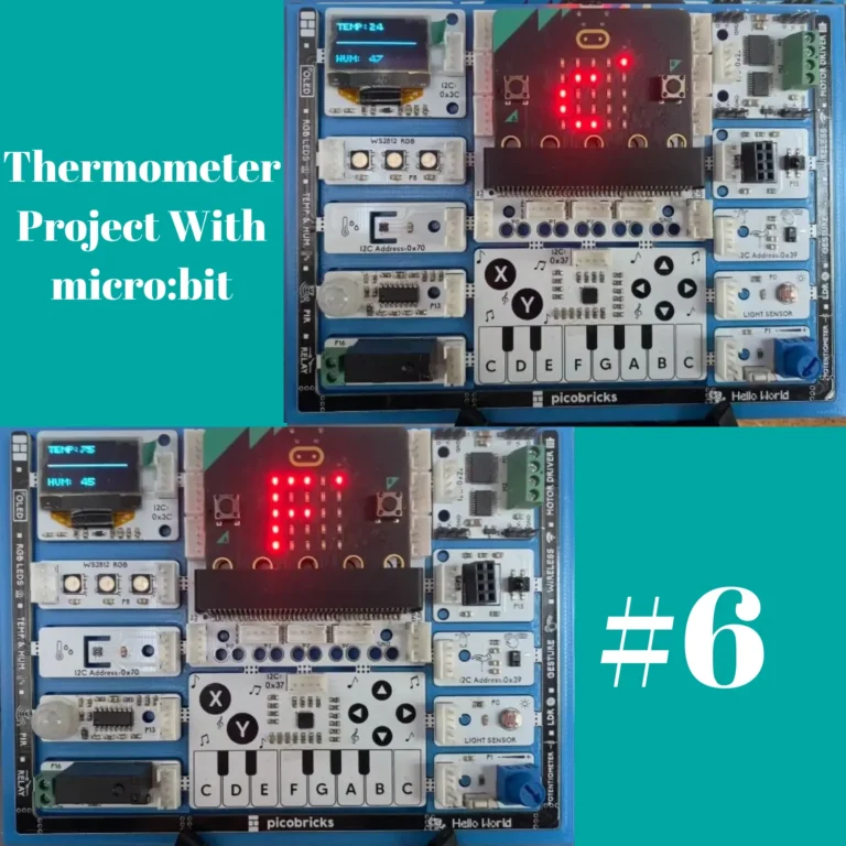 #6 PicoBricks (micro:bit) Thermometer Projesi
