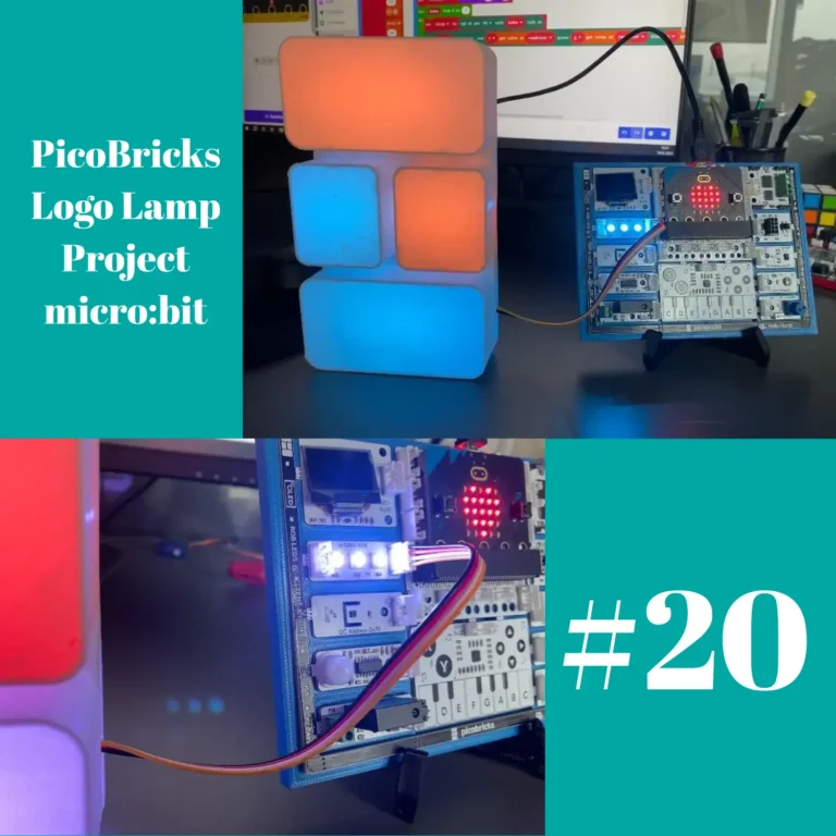 #20 PicoBricks (micro:bit) PicoBricks Logo Lamp Projesi