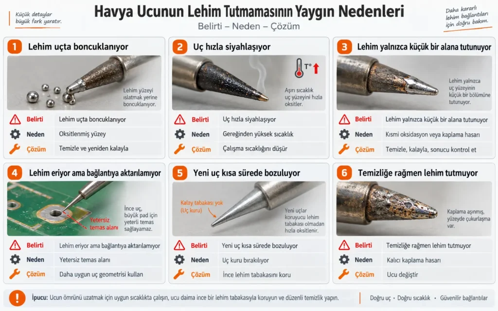 Havya ucunun lehim tutmamasının nedenleri