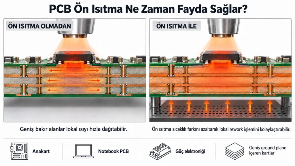 komponent sökümünde pcb ısıtma