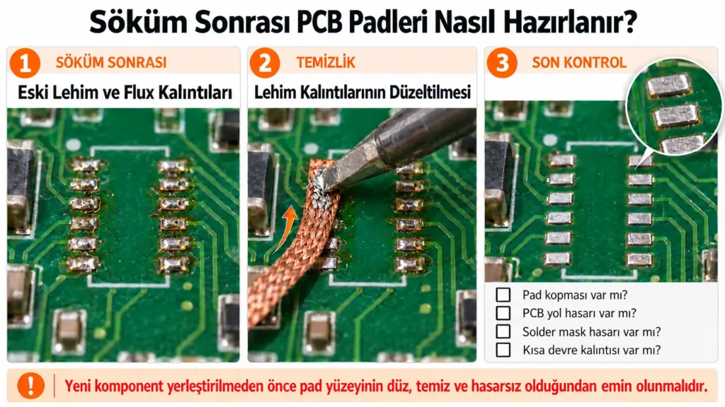 söküm sonrası pcb padleri nasıl hazırlanır