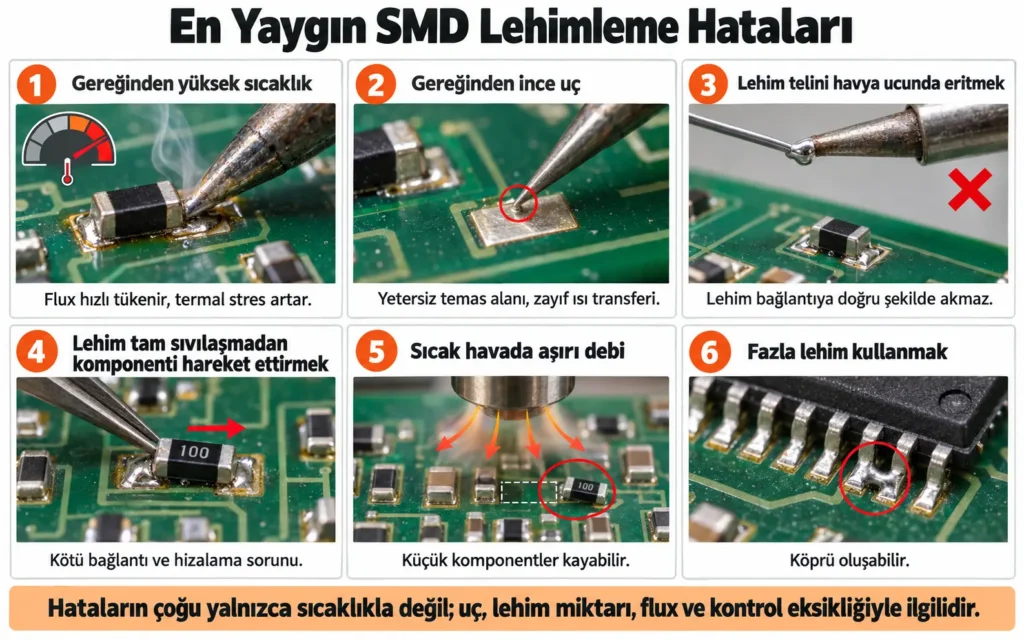 en yaygın smd lehimleme hataları
